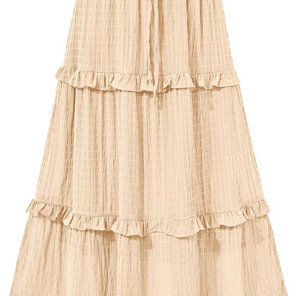 Women's Long Summer Skirt 2025 Elegant High Waist Cocktail Party Wedding Guest D